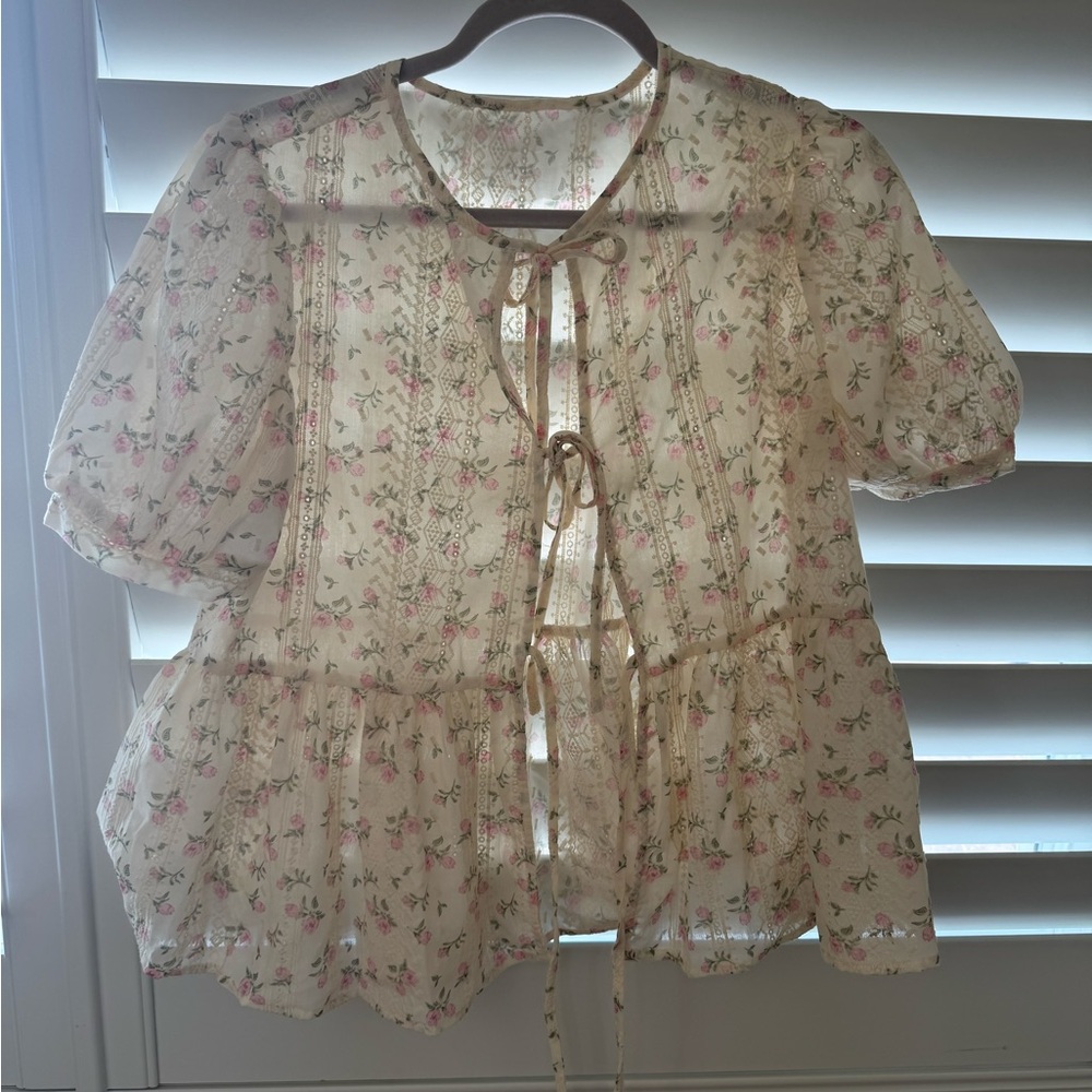 Floral Cream Blouse